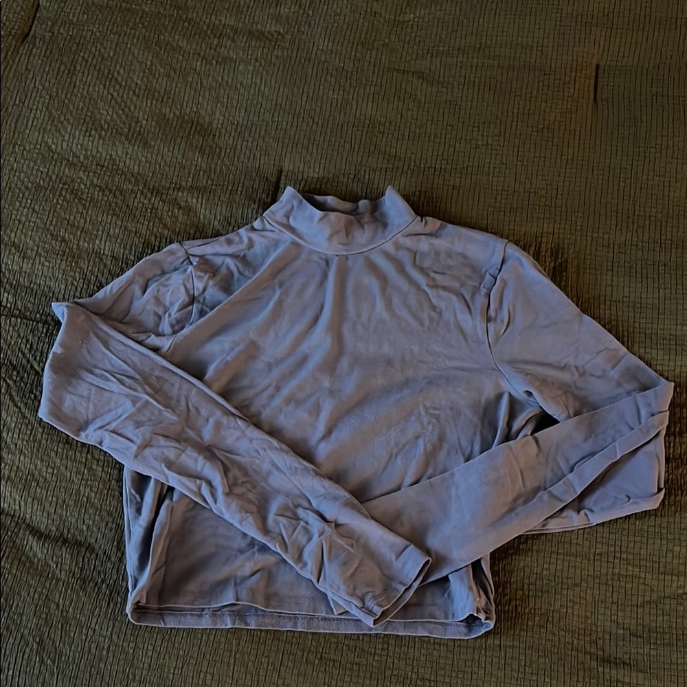 Elegant Blue Mock Neck Top